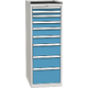Workshop drawer cabinet for tools – 9 drawers Světle modrá - RAL 5012 Světle šedá - RAL 7035