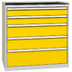 Workshop drawer cabinet for tools – 5 drawers Žlutá dopravní - RAL 1023 Světle šedá - RAL 7035