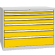 Drawer container with 6 drawers Žlutá dopravní - RAL 1023 Světle šedá - RAL 7035