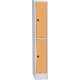 Horizontally divided steel locker with compact laminate doors Oranžová - pudrová Světle šedá - RAL 7035