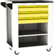 Mobile assembly trolley SVL series – 1 shelf, 3 drawers Žlutá dopravní - RAL 1023 Světle šedá - RAL 7035