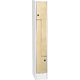 Space-saving metal “Z” locker with compact laminate doors Dekor - Buk Světle šedá - RAL 7035