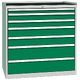 Workshop drawer cabinet for tools – 7 drawers Dopravní zelená - RAL 6024 Světle šedá - RAL 7035