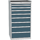 Workshop drawer cabinet for tools – 9 drawers Šedomodrá - RAL 7031 Světle šedá - RAL 7035