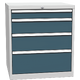 Drawer container with 4 drawers Šedomodrá - RAL 7031 Světle šedá - RAL 7035