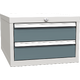 Under the worktop hanging container with 2 drawers Šedomodrá - RAL 7031 Světle šedá - RAL 7035