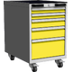 Mobile container with 5 drawers Žlutá dopravní - RAL 1023 Světle šedá - RAL 7035