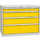 Drawer container with 4 drawers Žlutá dopravní - RAL 1023 Světle šedá - RAL 7035