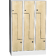 Space-saving metal “Z” locker with compact laminate doors Dekor - Buk Světle šedá - RAL 7035