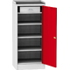Workshop tool cupboard with framed rubber worktop