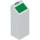Recycling bin with lid  Světle šedá - RAL 7035
