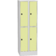 Horizontally divided steel locker with compact laminate doors Žlutá - pudrová Světle šedá - RAL 7035