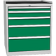 Workshop drawer cabinet for tools – 5 drawers Dopravní zelená - RAL 6024 Světle šedá - RAL 7035