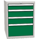 Basic container with 4 drawers Dopravní zelená - RAL 6024 Světle šedá - RAL 7035
