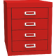 Office cabinet with drawers – A4 format Ohnivě červená - RAL 3000 Ohnivě červená - RAL 3000