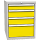 Basic container with 4 drawers Žlutá dopravní - RAL 1023 Světle šedá - RAL 7035