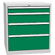 Drawer container with 4 drawers Dopravní zelená - RAL 6024 Světle šedá - RAL 7035