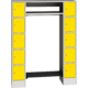 Open locker unit with side compartments Žlutá dopravní - RAL 1023 Světle šedá - RAL 7035