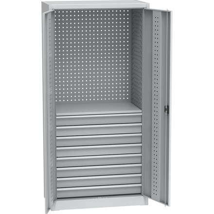 Universal Workshop Cabinet w/ DVB perforation, 8 drawers, 1 shelf