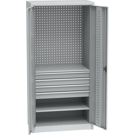 Universal Workshop Cabinet w/ DVB perforation, 4 drawers, 2 shelves