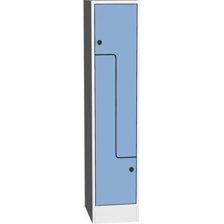 Prostorově úsporná šatní skříň "Z" s kompaktními laminátovými dveřmi