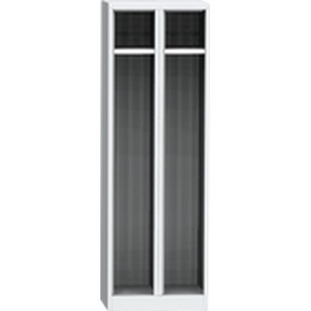 Třídvéřová kovová šatní skříň s kompaktními laminátovými dveřmi