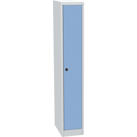 Metal locker with laminate door