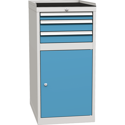 Base-Container mit 1 Tür, 2 Fachboden und 3 Schubladen