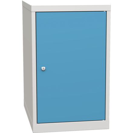 Basic container with 1 door and 2 shelves