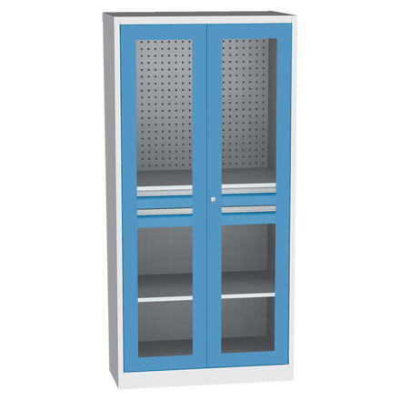 Heavy-duty SPD Universal Workshop Cabinet w/ DVB perforation, 2 drawers, 2 shelves