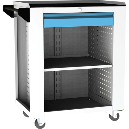 Mobile assembly trolley SVL series – 1 shelf, 1 drawer
