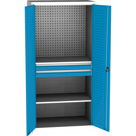 Heavy-duty SPD Universal Workshop Cabinet w/ DVB perforation, 2 drawers, 2 shelves