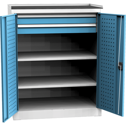 Universeller Werkstattschrank (Variante C – mit Fachböden und Schubladen)