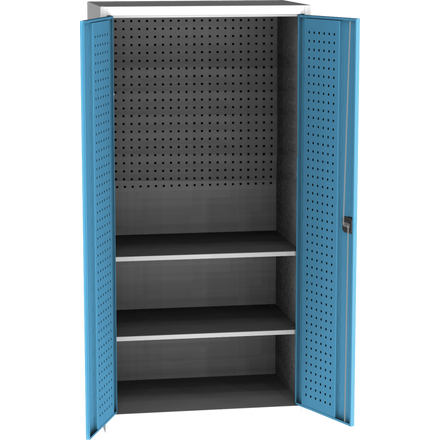 Armoire d'atelier universelle SPD ultra-résistante avec perforation DVB, 2 étagères