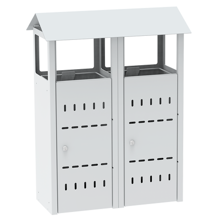 Poubelle / poubelle extérieure double pour déchets généraux ou recyclés - 2 x 50 l