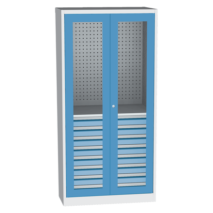 Heavy-duty SPD Universal Workshop Cabinet w/ DVB perforation, 8 drawers, 2 shelves