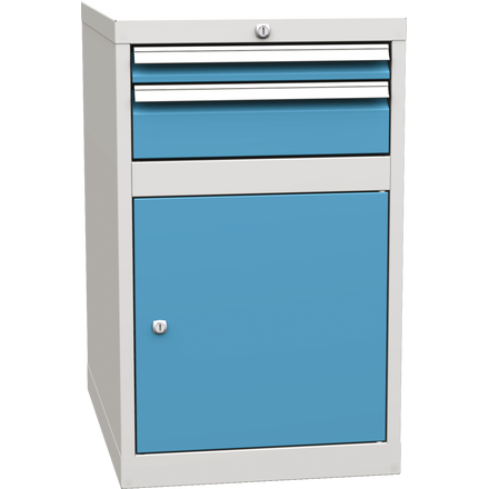 Basic combined container with 1 door, 1 shelf and 2 drawers