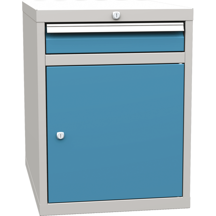 Basic combined container with 1 door, 1 shelf and 1 drawer (Welded Worktable Sets)