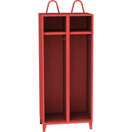 Wardrobe locker for two firefighters