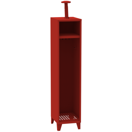 Dvouoddílová kovová šatní skříň pro hasiče Dvouoddílová kovová šatní skříň pro hasiče