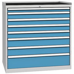 Workshop drawer cabinet for tools – 8 drawers