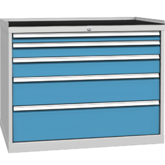 Workshop drawer cabinet for tools – 5 drawers