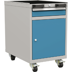Combined mobile container with 1 door, 1 shelf and 1 drawer