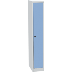 Metal locker with laminate door