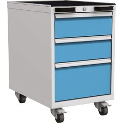 Mobile container with 3 drawers