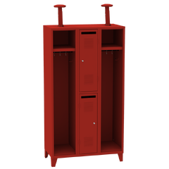 Wardrobe locker for two firefighters