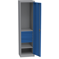 Universal Workshop Cabinet (505 mm) w/ DVB perforation, 4 drawers, 2 shelves