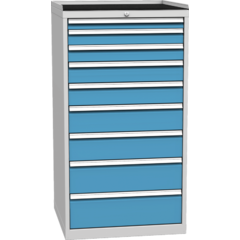 Workshop drawer cabinet for tools – 9 drawers