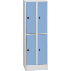 Horizontálně dělená šatní skříň s kompaktními laminátovými dveřmi
