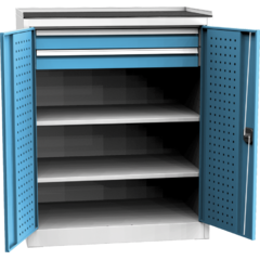 Universeller Werkstattschrank (Variante C – mit Fachböden und Schubladen)